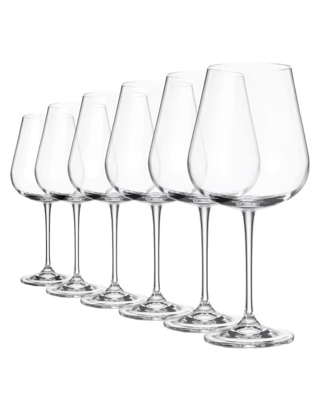Set de 6 copas de vidrio para vino
