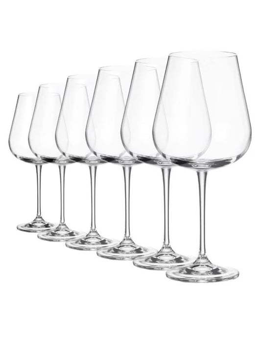 Set de 6 copas de vidrio para vino