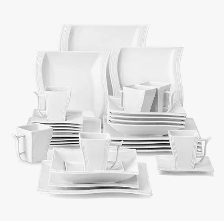 SET DE 30 PIEZAS, VAJILLA PORCELANA